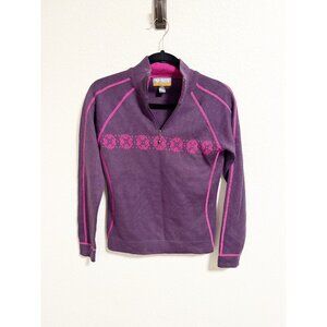 Meister Sport Collection 1/4 Zip Knit Sweater Nordic Snowflake Wool‎ Blend Small